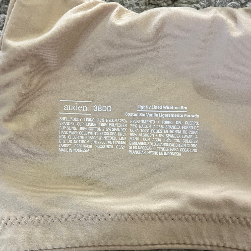 Auden Nude Wireless Absorbent Lightly Lined Nursing Bra 38DD - Picture 6 of 6
